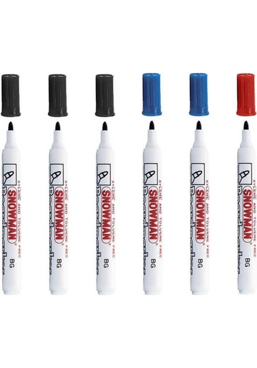 Snowman Bg-12 K Tahta Kalemi 3 Siyah - 2 Mavi - 1 Kırmızı