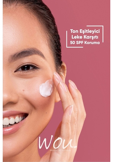 Wou World Of Unique Pink Touch Ton Eşitleyici ve Aydınlatıcı Yüksek Koruyucu Güneş Kremi SPF50+ 50 ML