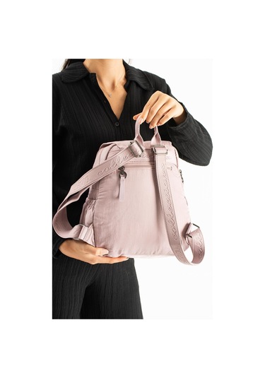 Yumuşak Dokulu Ultra Hafif, Esnek Ve Su Geçirmez Polyamid Kumaş Sırt Çantası Pembe Model: 571-13-14B