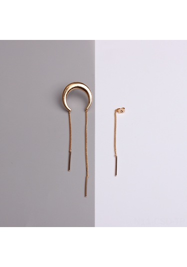 Samdoo Elegant Kadınlar İçin Aydıncı Yaylı Uzun Tüy Makyajlı Gümüş Altın Alloy Küpe - Moda Aksesuarı Diğer