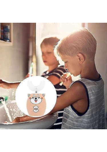 10x4.5cm Sarı Diş Fırçaları 1 Adet Çocuk Ağız Temizleme Fırçası U Şeklinde Elektrikli Diş Fırçası Çocuk Diş