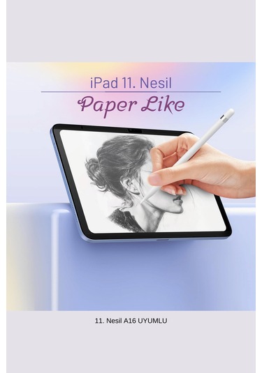 İpad 11. Nesil 2025 A16 Çip Uyumlu Paper-like Gerçek Kağıt Hissi Tablet Ekran Koruyucu