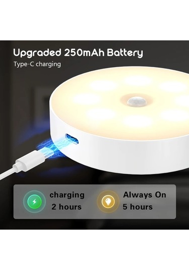Lumaworld 6lı Amill Akıllı Hareket Sensörlü Usb Şarjlı Dimlenebilir Dolap Altı Led Işık Seti Sıcak Beyaz Sıcak Beyaz-3500k