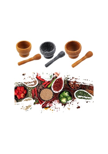 Eddya Sarımsak Ezici Kase Ezme Ev Kırma Kavanoz Harç Havaneli Mutfak Alet