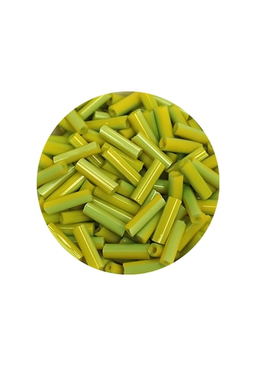 Uzun Boru Kesme Boncuk Çap 2mm Uzunluk 10 Mm - 20 Gram - Yeşil - Bnc243