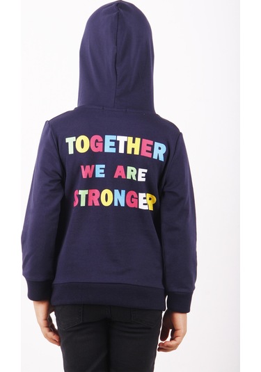 Toontoy Kız Çocuk Stronger Baskılı Sweatshirt Gri Melanj