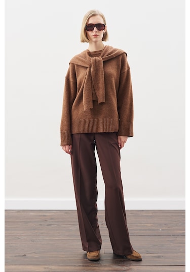 Chunky Oversıze Kazak Sıcak Kahve Sıcak Kahve