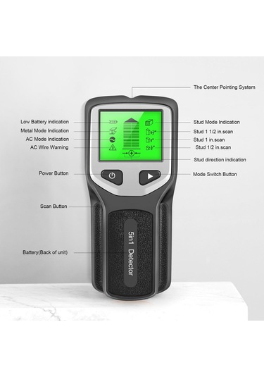 Gümüş Hlw330 5 İn 1 Saplama Dedektörü Duvar Tarayıcı Dijital El Profesyonel Çok Fonksiyonlu Duvar Dedektörü