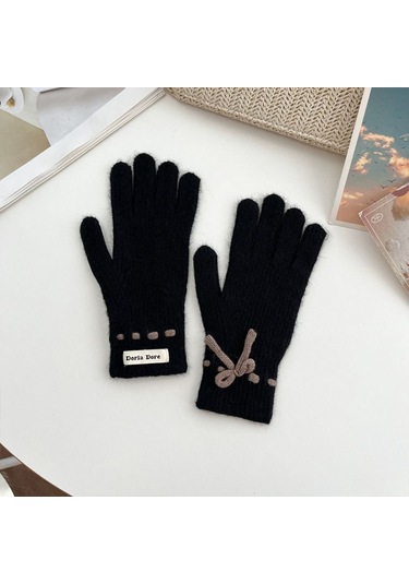Fiyonklu Örme Eldiven Kalın Sıcak Eldivenler 03 03