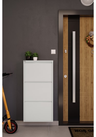 Ceha  3'lü Metal Ayakkabılık - Beyaz K.AYK-3 /AB9010 Beyaz