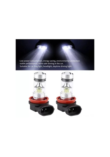 Geeksen Yüksek Parlaklıklı H8/h11 Led Sis Farı - 100w 20smd, 6000k Beyaz Işık, Kolay Kurulum