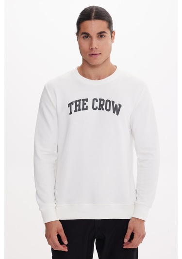Crow Ekru O-yaka Sweatshırt Ekru
