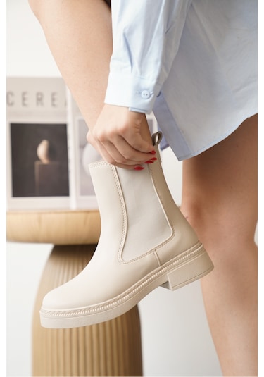 D0742 Soğuk Geçirmez Kışlık Kadın Bot & Bootie Nut