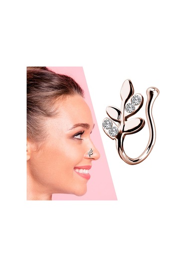 Suntek Sahte Burun Halkaları 18g Dudak Kulak Septum Halkası Altın - Gül