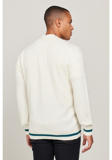 Regular Fit Normal Kesim Tam Düğmeli Ekru Triko Hırka L83XCNQ Ekru