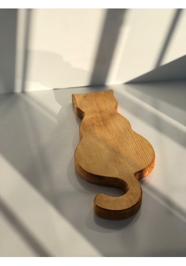 Kılıc Ahşap Kedi Desenli Ahşap Sunumluk