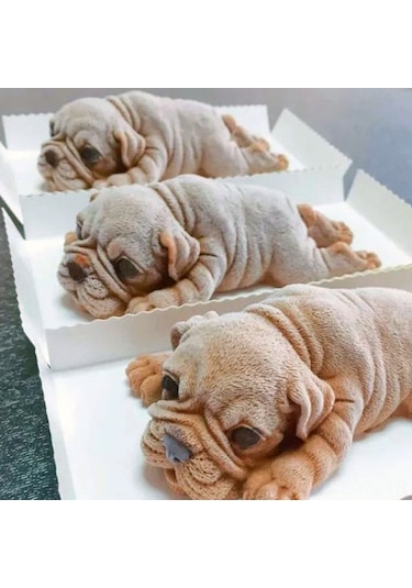 Yunboo Kreatif Shar Pei Silikon Kalıbı - Evde Çikolata, Dondurma, Mousse Ve Pasta Yapımı İçin Dıy Ev Fırın Gereci Shar Pei 06 Diğer