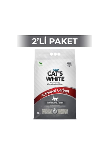 Cat's White Aktif Karbonlu Extra Kedi Kumu 2 x 10 L