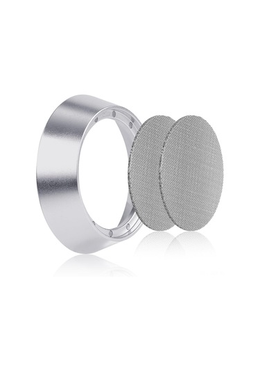 Youmex 54mm Mıknatıslı Kahve Dosing Funnel - Alüminyum Gövde, Çift Filtre, Espresso El Kolu Uyumlu Seti Gümüş