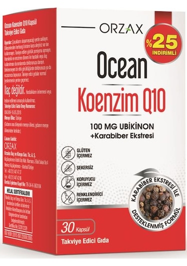 Ocean Koenzim Q10 + Karabiber Ekstresi 30 Kapsül