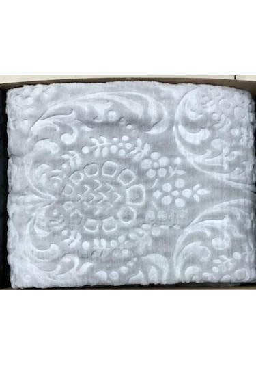 Cotton Premium Embos Kutulu Tek Kişilik Battaniye 160 X 220 Gri
