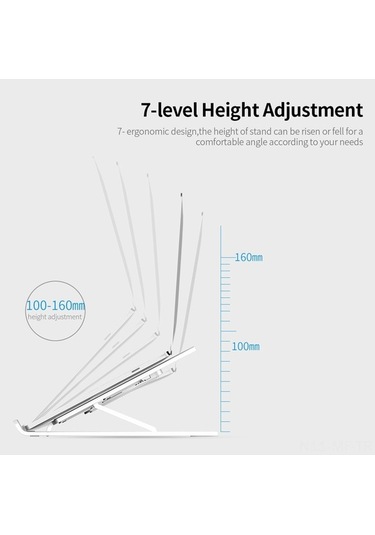Didadodo 6 Seviyeli Taşınabilir Dizüstü Standı - 11-17 İnç Laptop/tablet İçin Soğutmalı Pembe