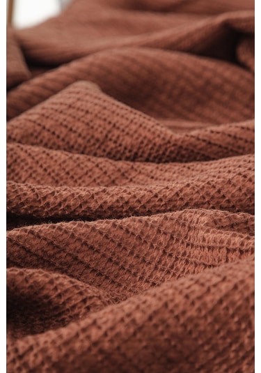 Ecocotton Sara Terra Pike Yatak Örtüsü Kahverengi