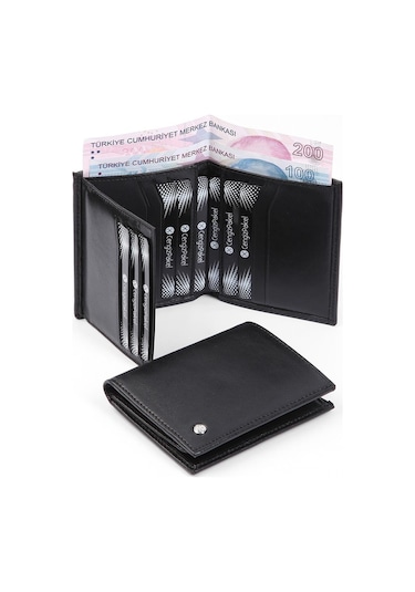 Cengiz Pakel Hakiki Deri Erkek Cüzdan Siyah-13697t - Siyah