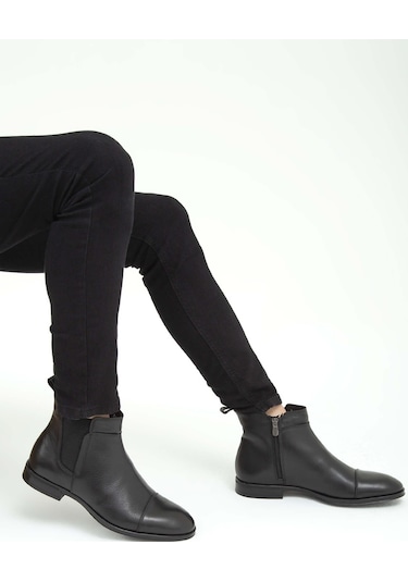 Tamer Tanca Erkek Hakiki Deri Siyah Chelsea Bot 183 25259 Erk Bot Sk22/23 Syh/syh Fltr Siyah