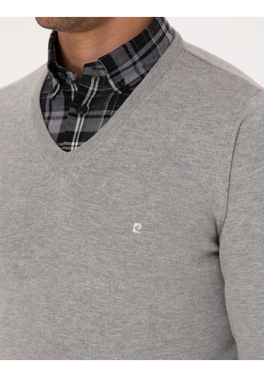 Pierre Cardin Erkek Açık Gri Melanj Kazak /triko 50314190-vr091 Açık Gri Melanj