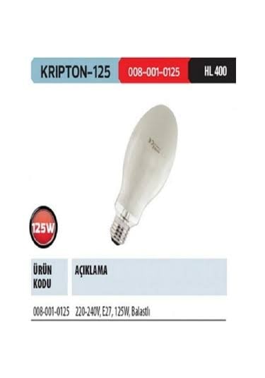 125w Balanstlı Civa Buhar Ampul