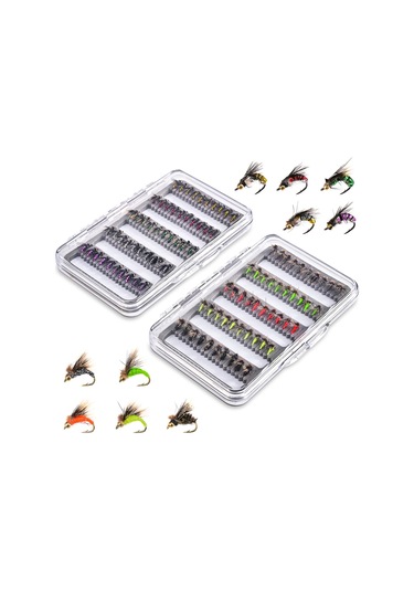 Leo 28254 50 Adet Sinek Balıkçılık Lures Kiti Yapay Yem Bas Alabalık Somon