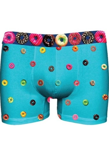 John Frank Lastiği Baskılı Modal Erkek Boxer Jfbdwpmod500-mıdı Donuts Mavi