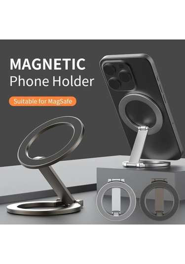 Wholesale11 Çift Taraflı Manyetik Cep Telefonu Parmak Yüzük Siyah