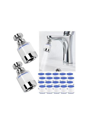 Fosenze 2 Adet Filtreli Musluk Su Temizleyici Seti - Klor Ve Florür Giderici, 360 Döner, 20 Değiştirilebilir Filtre Elemanı Diğer
