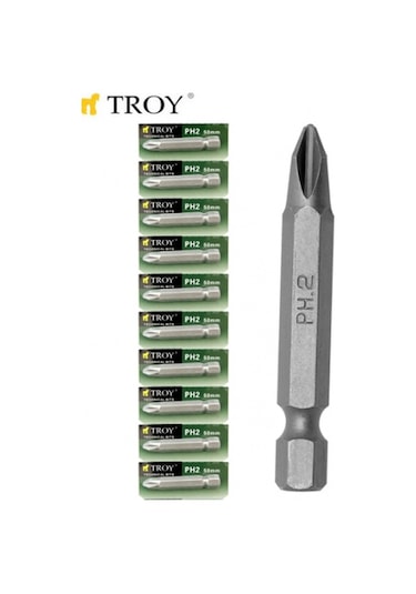 Troy 22256-10 Bits Uç Seti Ph2X50Mm. 10Adet