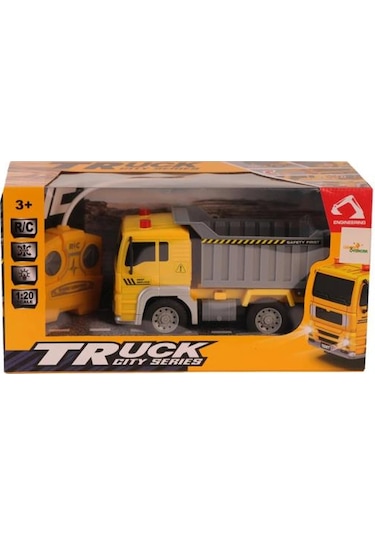 Kumandalı Pilli Işıklı 1:20 Ölçek Sesli Eğitici Oyuncak Damperli Kamyon Araba