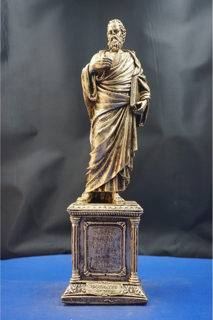 Atinalı Filozof Sokrates Heykel Biblo Bilgelik Ve Felsefenin Simgesi Hediyelik Aksesuar 35 Cm