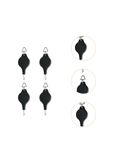 Pazly Suntek Siyah Makaralı Çiçek Askılı 4 Adet Bitki Sepeti Qn