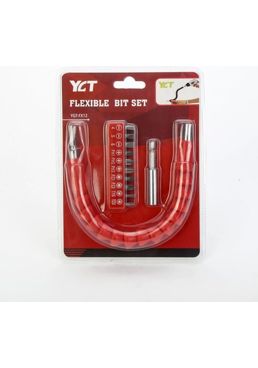 Neevoyu Karbon Çelik 10 Tornavida Ucu + Uzatma Çubuğu + Esnek Eklenti, Akülü Matkap Aksesuarı Seti