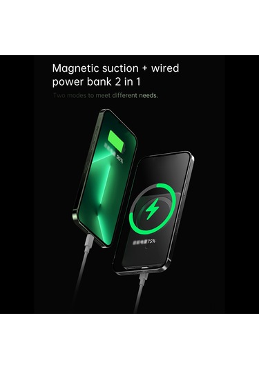 Yifomall 10000mah Mor Metal Darbe Dayanıklı Powerbank - Magsafe Manyetik Súç, Pd20w Çift Yönlü Hızlı Şarj, Ultra İnce Tasarım