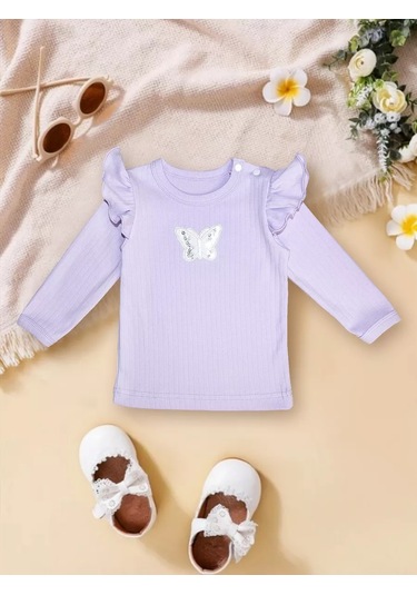 Lantana Lila Renginde Kanatlı Süslü Kazak 156341316 Leylak