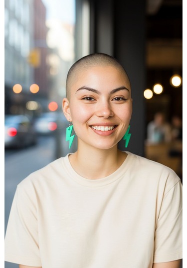 Karanlıkta Parlayan Fosforlu Şimşek Küpe Kolye Seti Yeşil