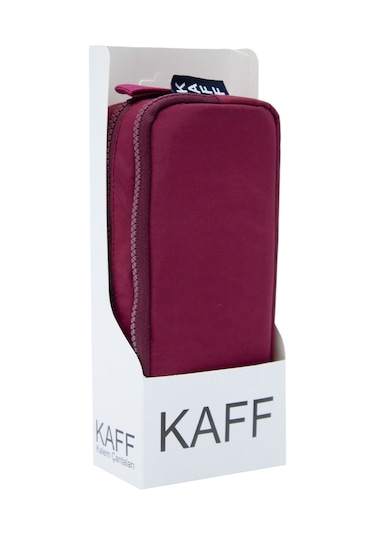 01105 Krinkıl Kumaş Bordo Suya Dayanıklı Çift Bölmeli Gözlü Kalemlik Kalem Kutusu