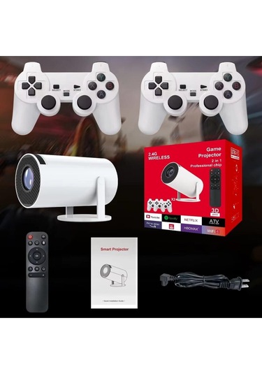 4k Android Taşınabilir Projeksiyon, Ultra Hd, Netflix, Prime, Dolby Ses, Taşınabilir, Beyaz-135650