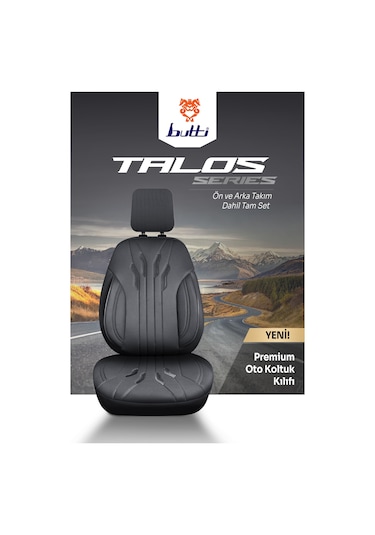 Füme - Füme Buttı Talos Serisi Premium Oto Koltuk Kılıfı Ortopedik Destekli, Ön Arka Tam Set, Aırbag Uyumlu