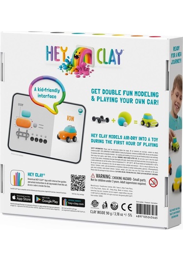 Hey Clay Hava İle Kuruyan Kil 6'lı Kutu - Eko Arabalar renkli