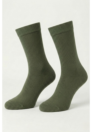 Allunique Unisex Ekstra Yumuşak Dikişsiz Haki Soket Çorap Haki