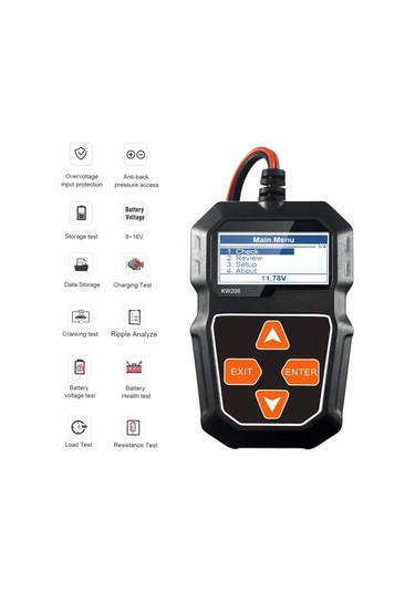 Konnweı Kw208 12v Araç Akü Yük Test Cihazı Profesyonel Otomotiv Alternatör Analizörü - Dalga Formu