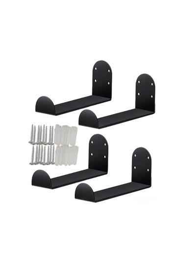 Vkemall Demir Çok Amaçlı Duvarlı Askı, 4 Adet, Yoga Matı-snowboard-surfboard Saklama, Vida İle Sabitlenir, Sağlam Montaj Siyah